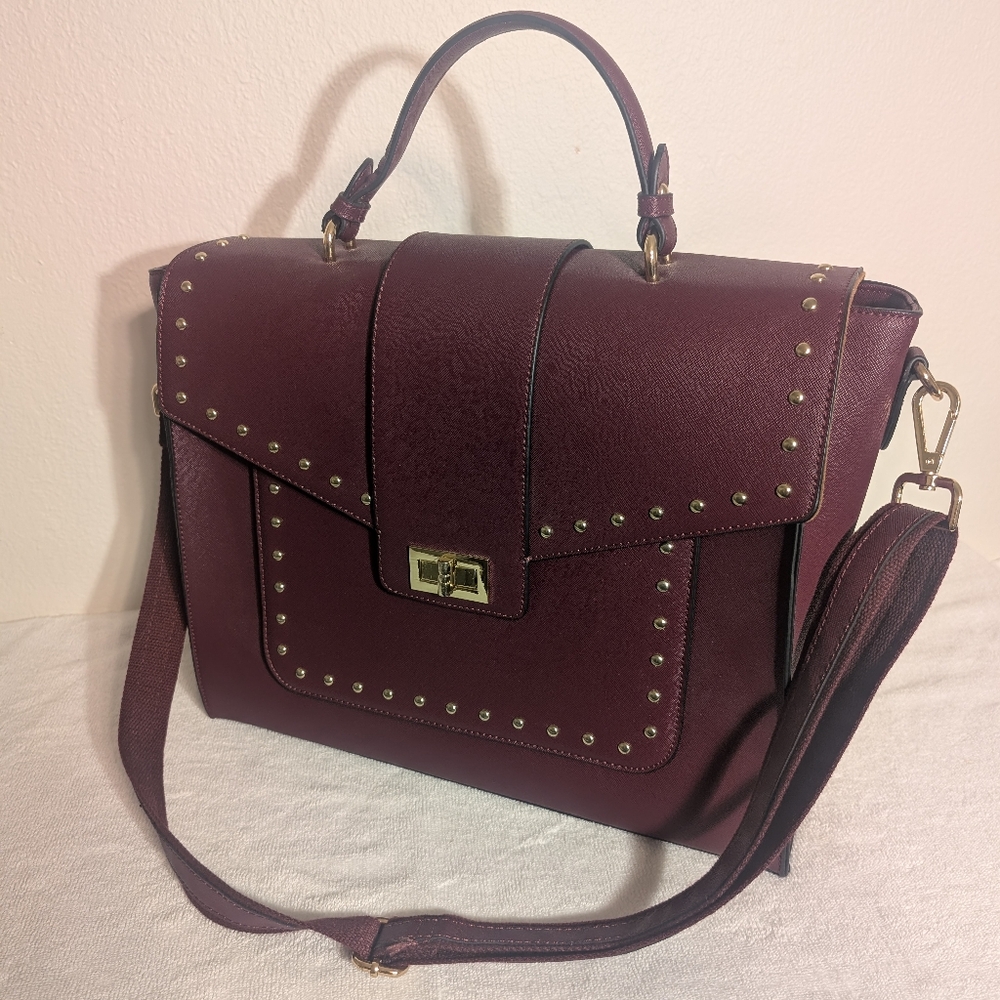 Dark purple shoulder laptop bag